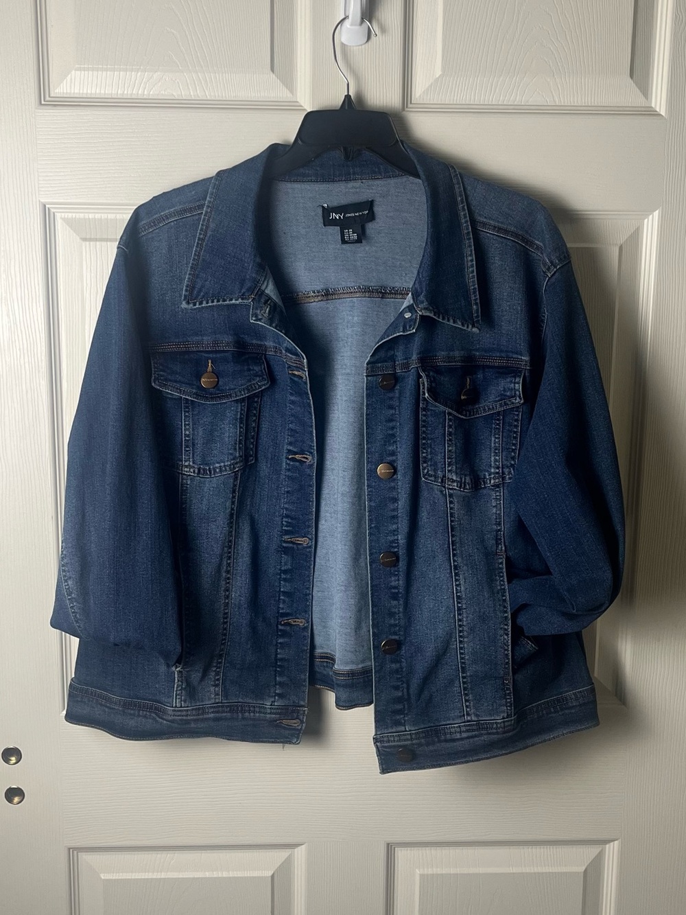 Jones NY Collection Women's Classic Dark Blue Denim Jacket